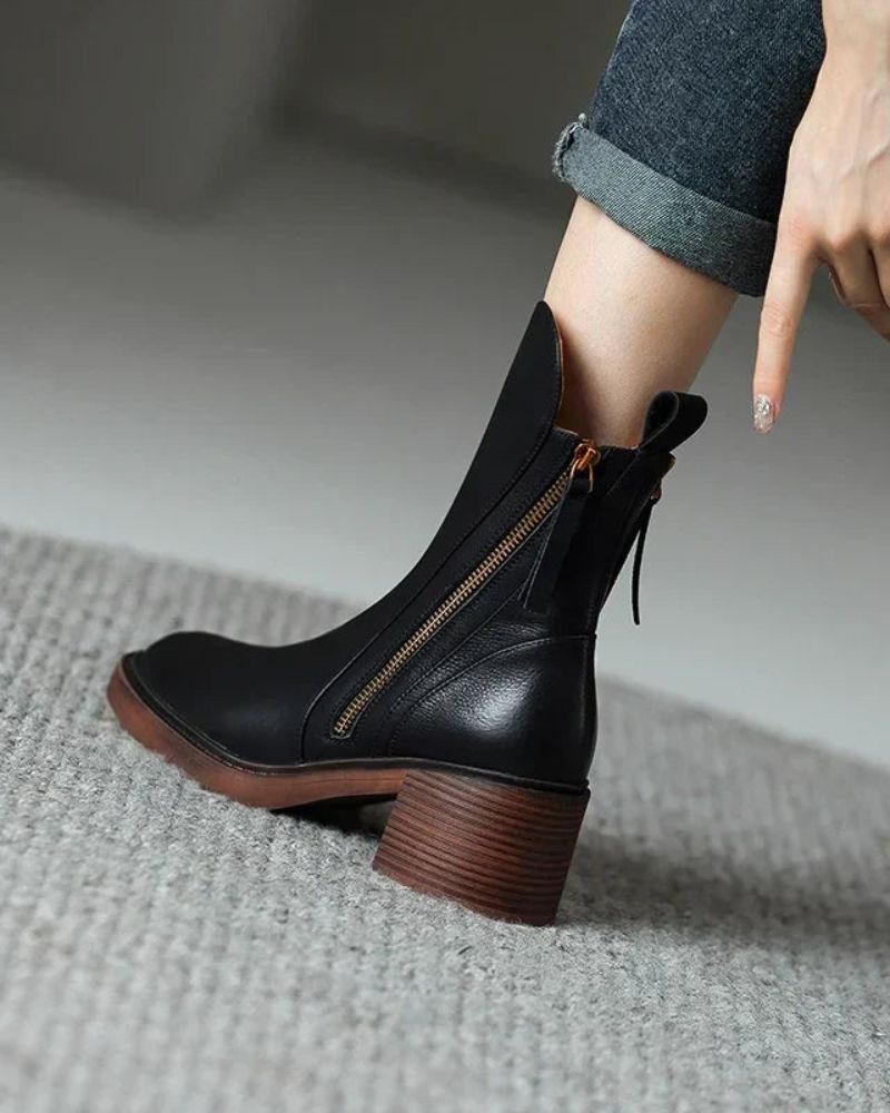 Gracie | Stylish Zip-Up Ankle Boots
