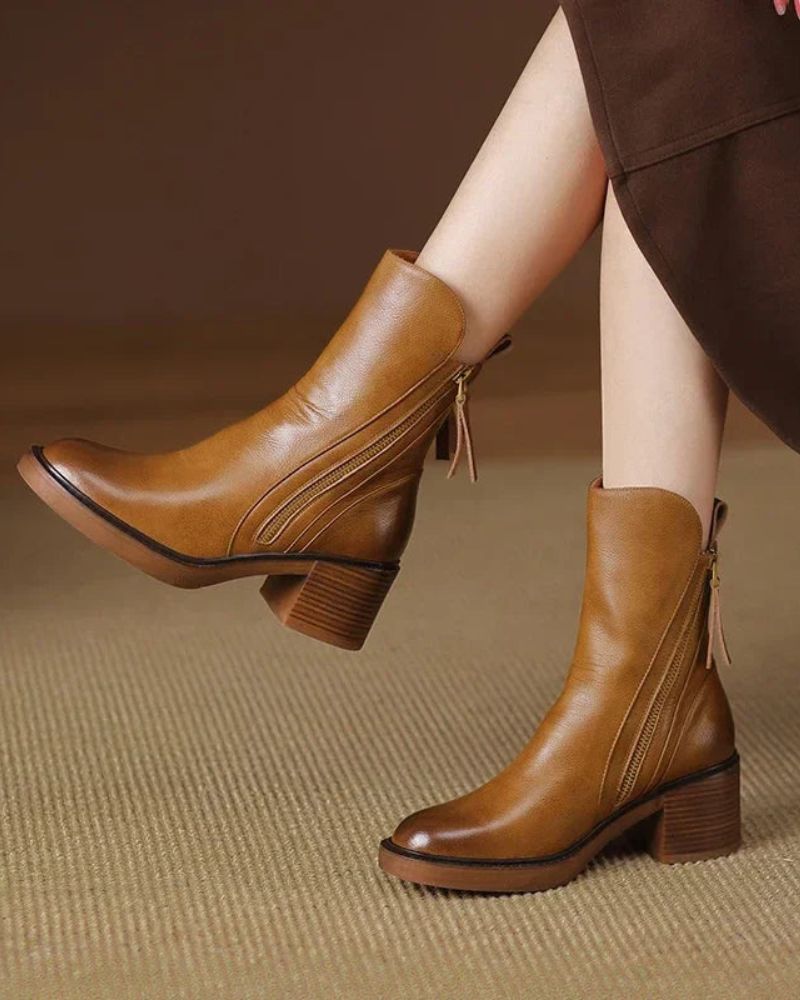 Gracie | Stylish Zip-Up Ankle Boots