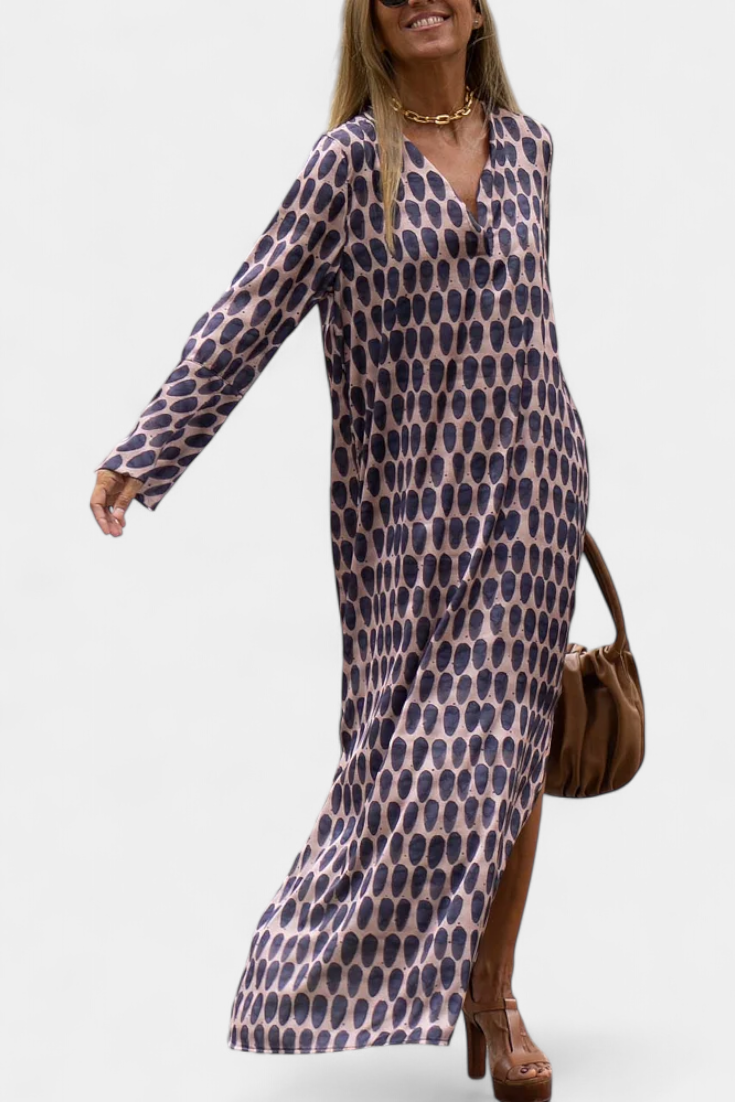 Brea | Geometric V-Neck Dress