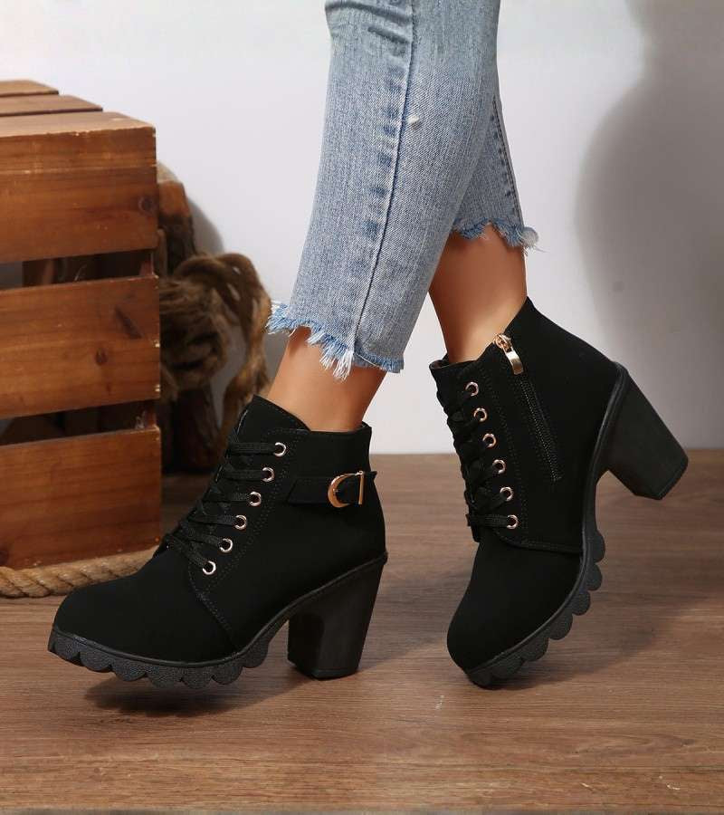 Maricar | Elegant Buckle Lace Boots