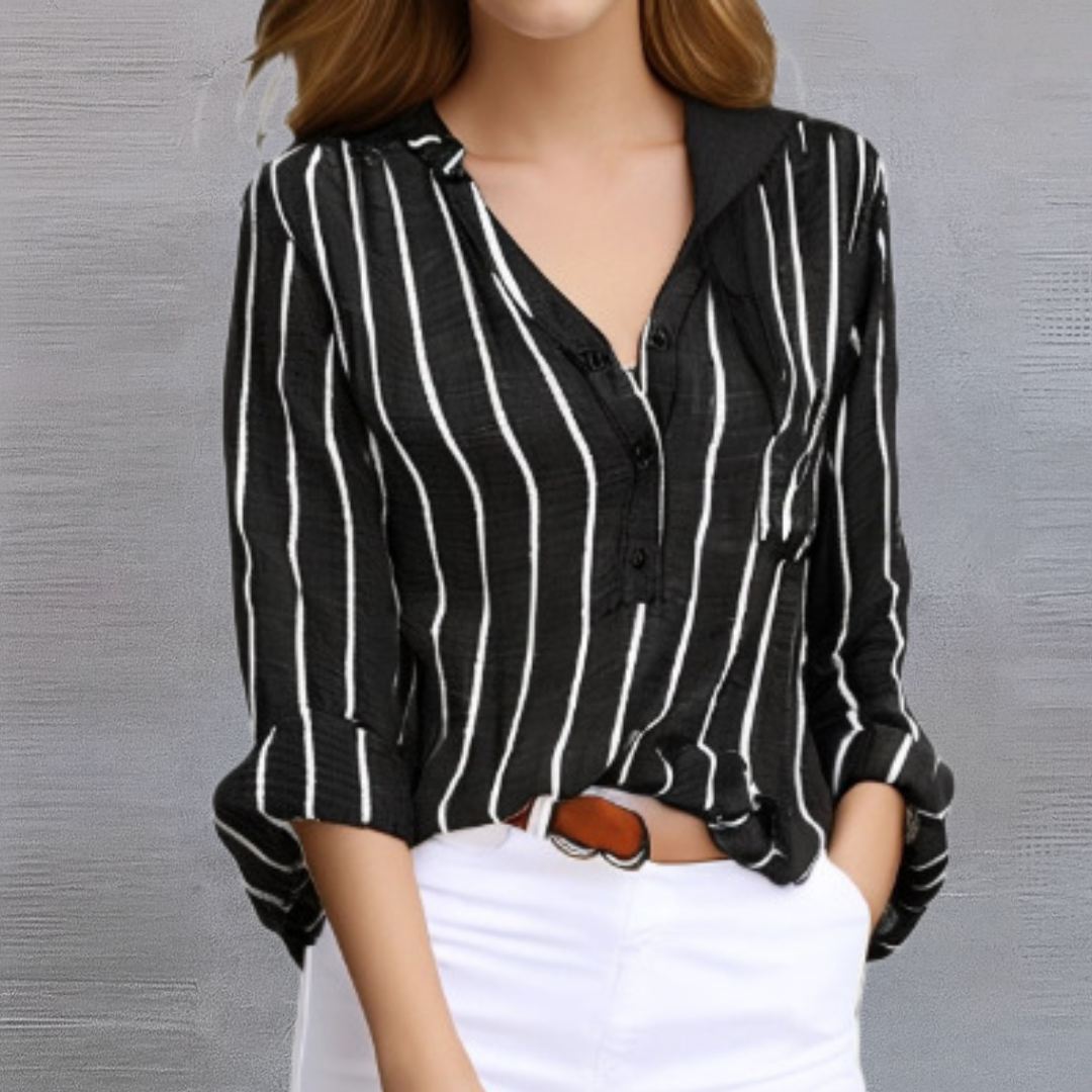 Nellie | Chic Vertical Stripe Blouse