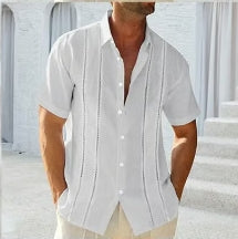 Magnus | Relaxed Fit Embroidered Guayabera Shirt