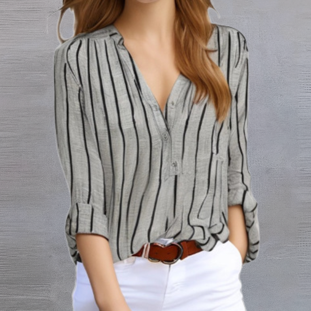 Nellie | Chic Vertical Stripe Blouse