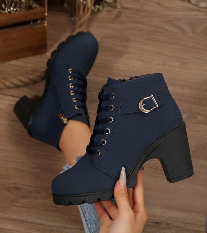 Maricar | Elegant Buckle Lace Boots