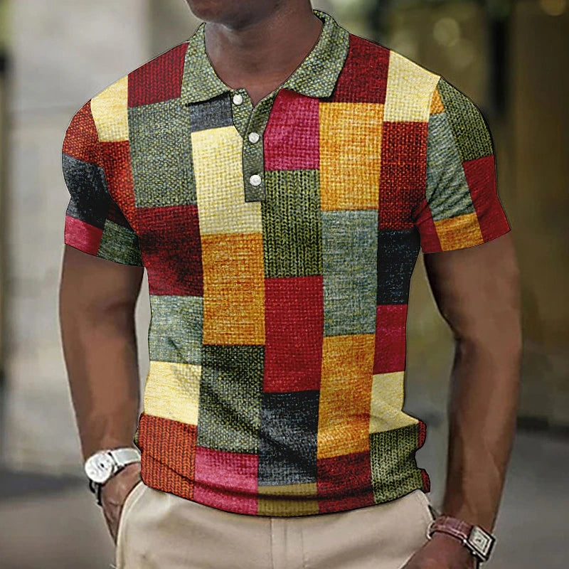 Hymie | Modern Color Patterned Polo Shirt