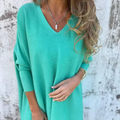 Lyndra | Cozy Loose Fit V-Neck Top