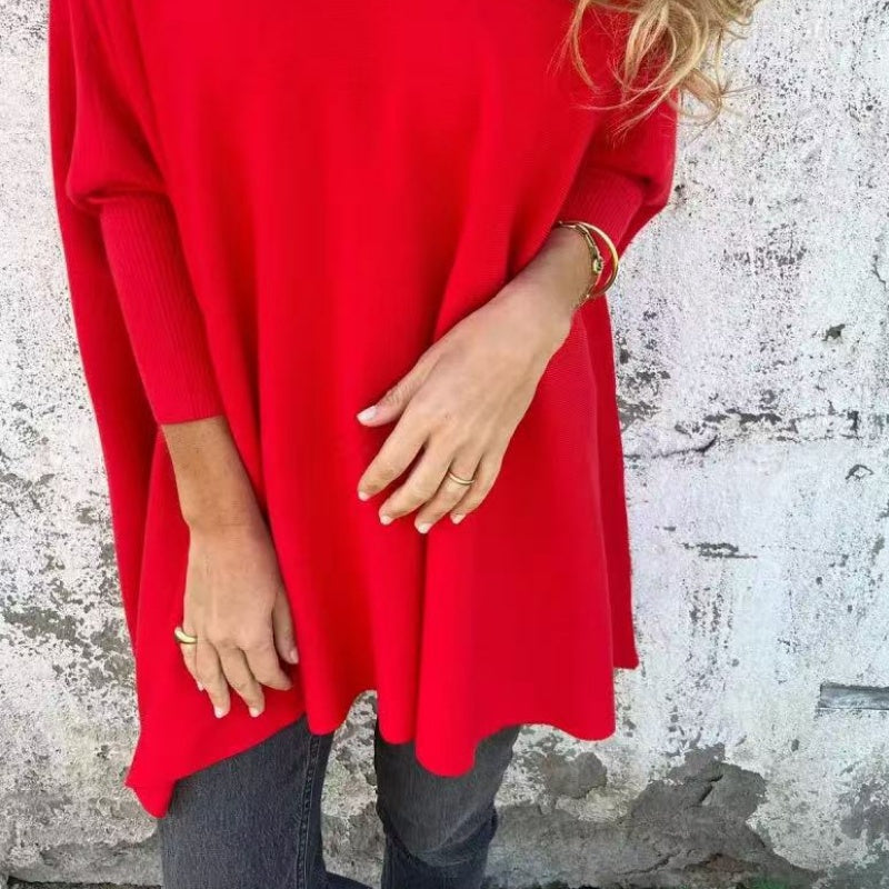 Lyndra | Cozy Loose Fit V-Neck Top