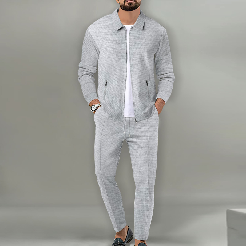 Matthew | Textured Full-Zip Casual Set