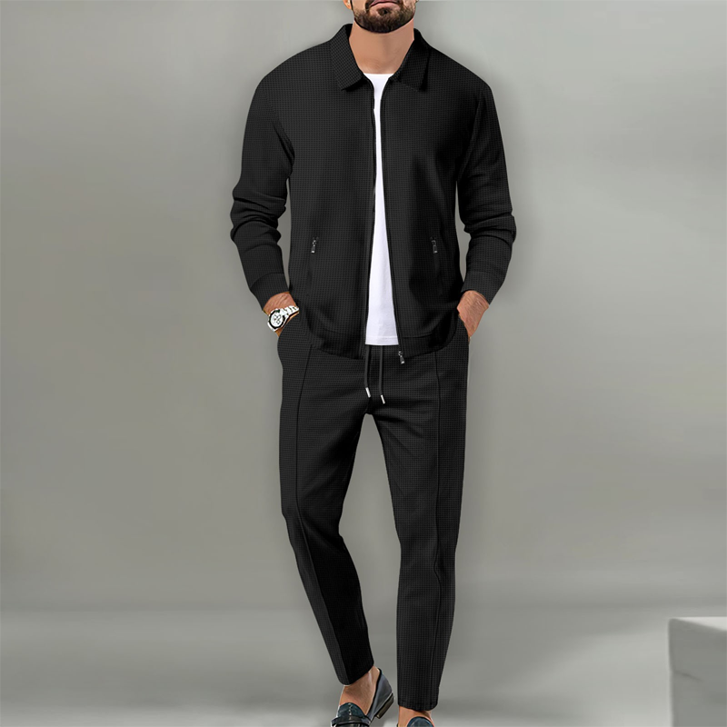 Matthew | Textured Full-Zip Casual Set