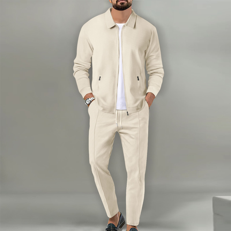 Matthew | Textured Full-Zip Casual Set