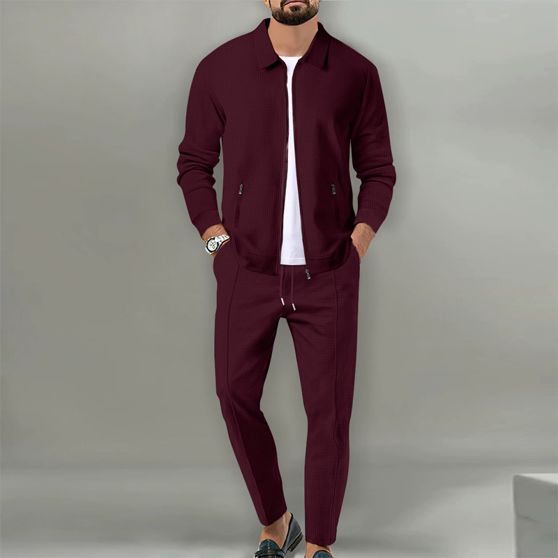 Matthew | Textured Full-Zip Casual Set