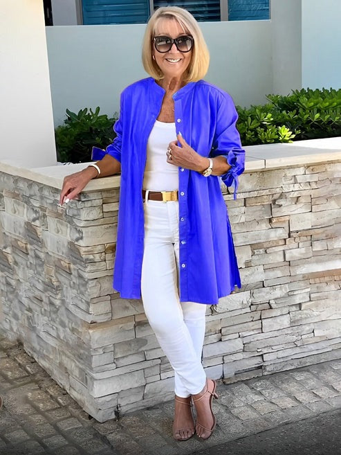Venetia | Chic Tie-Sleeve Button Shirt